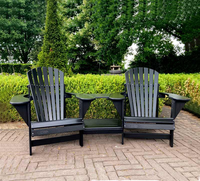 adirondack chair tete-a-tete rounded black