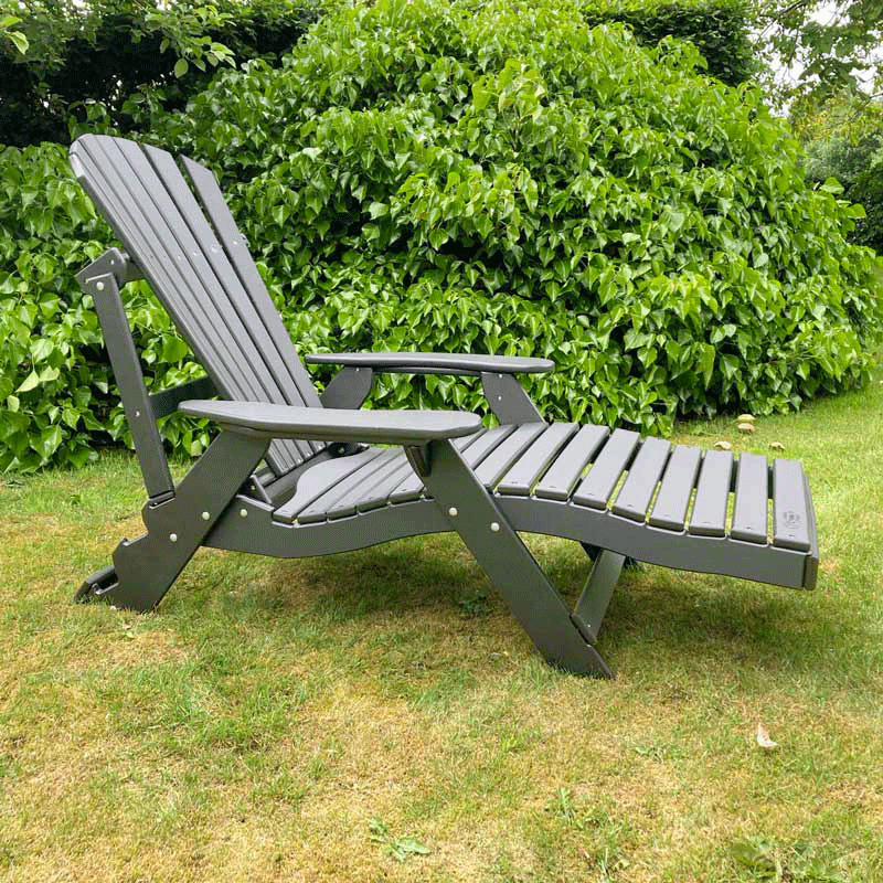 geanimeerde afbeelding met de drie standen van de comfy chair ligstoel