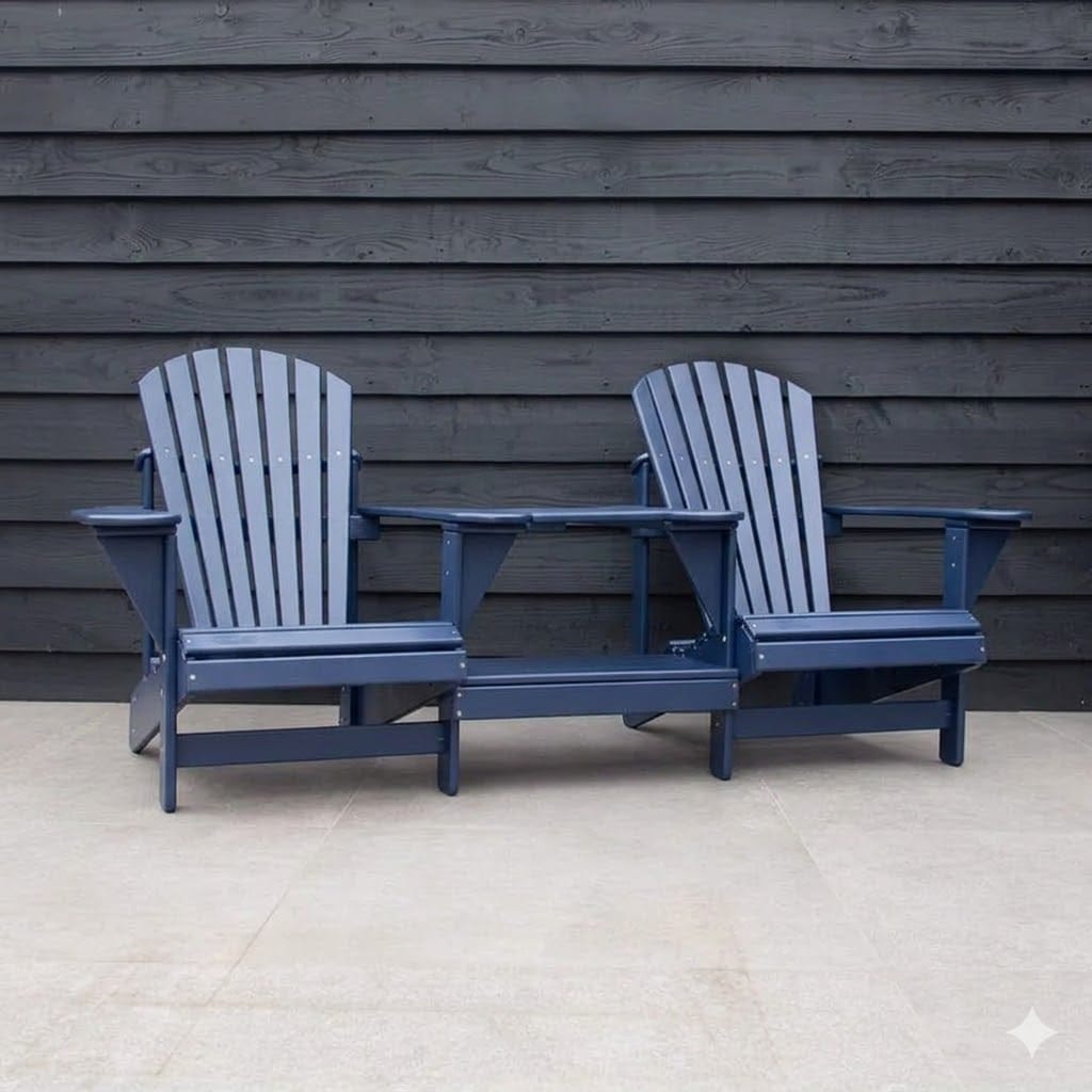 Kunststof Adirondack Tete-a-Tete Recht Marineblauw